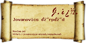 Jovanovics Árpád névjegykártya